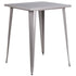 Commercial Grade 31.5" Square Metal Indoor-Outdoor Bar Height Table