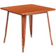 Copper |#| 31.5inch Square Copper Metal Indoor-Outdoor Table - Hospitality Furniture