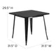 Black |#| 31.5inch Square Black Metal Indoor-Outdoor Table - Hospitality Furniture