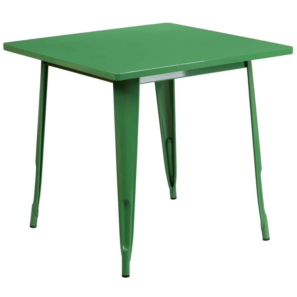 Green |#| 31.5inch Square Green Metal Indoor-Outdoor Table - Hospitality Furniture
