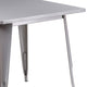 Silver |#| 31.5inch Square Silver Metal Indoor-Outdoor Table - Hospitality Furniture