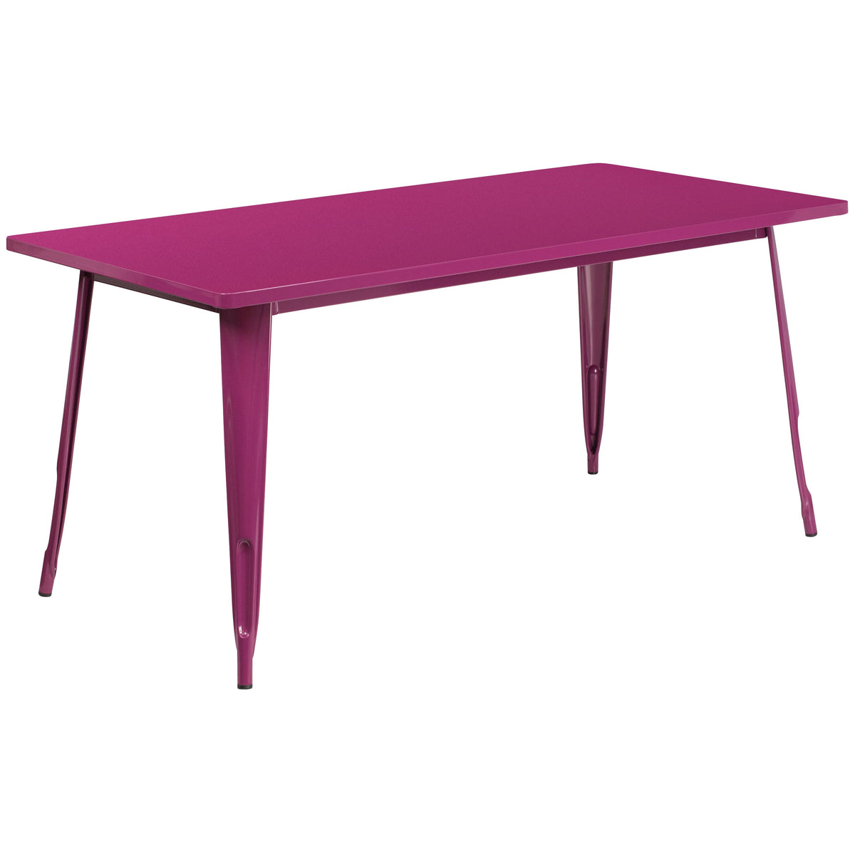 Purple |#| 31.5inch x 63inch Rectangular Purple Metal Indoor-Outdoor Table - Industrial Table