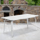 White |#| 31.5inch x 63inch Rectangular White Metal Indoor-Outdoor Table - Industrial Table