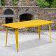 Yellow |#| 31.5inch x 63inch Rectangular Yellow Metal Indoor-Outdoor Table - Industrial Table