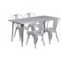 Commercial Grade 31.5" x 63" Rectangular Metal Indoor-Outdoor Table Set with 4 Stack Chairs