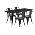 Commercial Grade 31.5" x 63" Rectangular Metal Indoor-Outdoor Table Set with 4 Stack Chairs