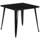 Black |#| 31.75inch Square Black Metal Indoor-Outdoor Table - Event Table