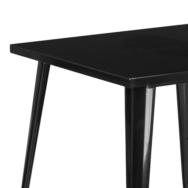 Black |#| 31.75inch Square Black Metal Indoor-Outdoor Table - Event Table