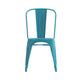 Blue |#| Distressed Blue Metal Indoor-Outdoor Stackable Chair - Kitchen Furniture