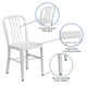 White |#| White Metal Indoor-Outdoor Chair - Kitchen Chair - Restaurant Seating