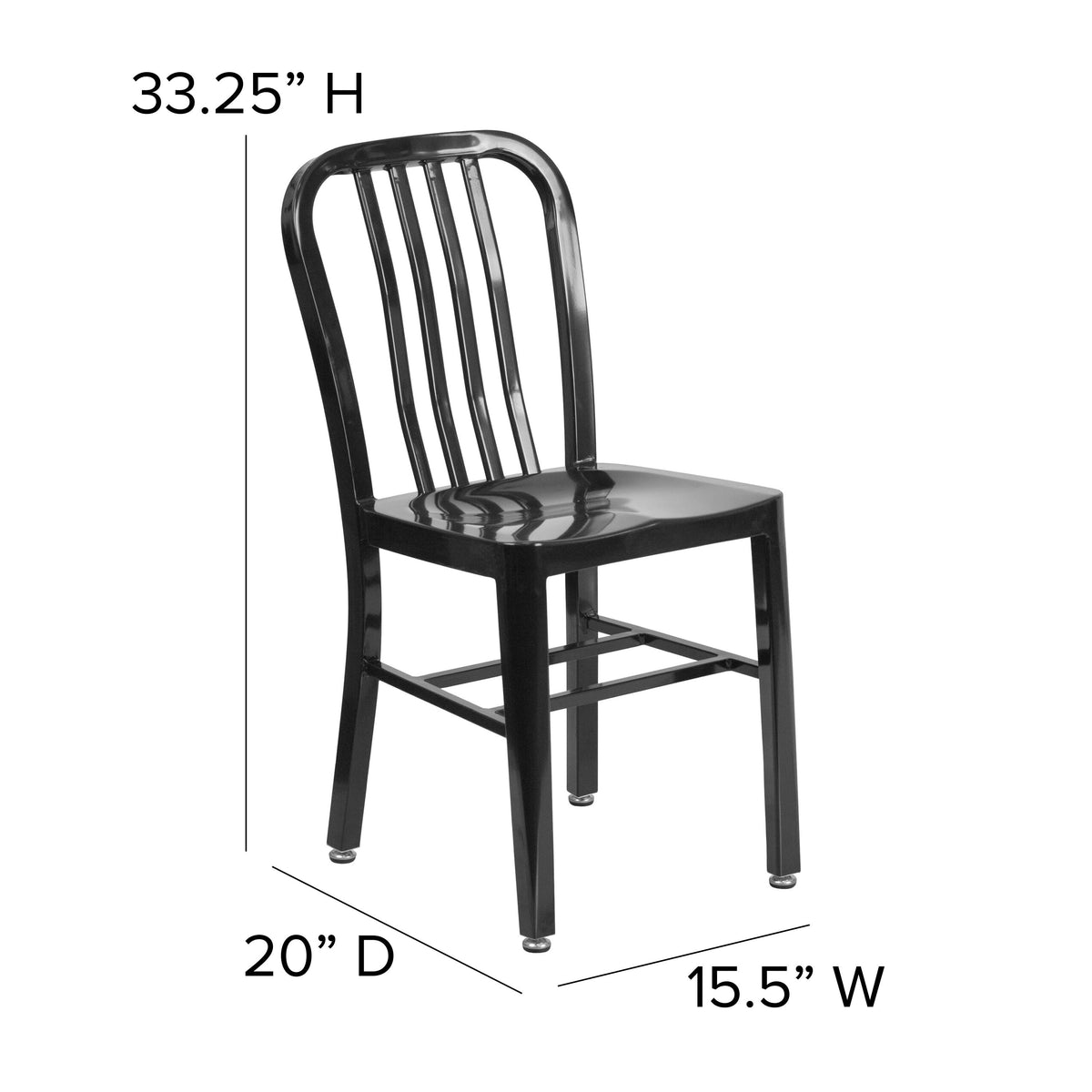 Black |#| Black Metal Indoor-Outdoor Chair - Kitchen Chair - Restaurant Seating