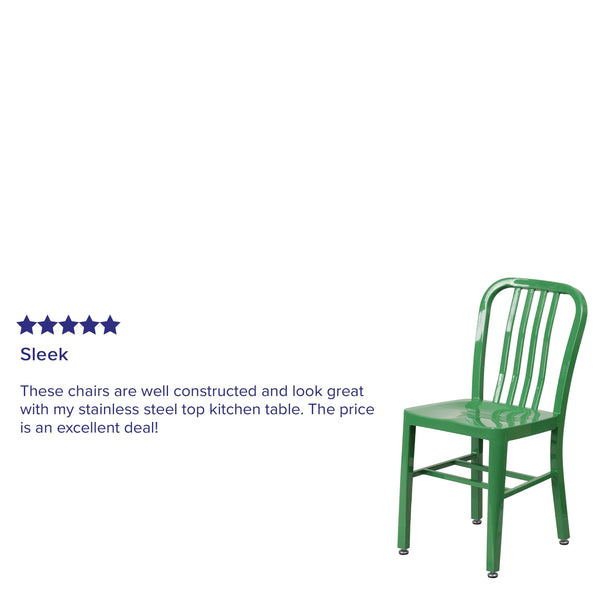 Green |#| Green Metal Indoor-Outdoor Chair - Kitchen Chair - Restaurant Seating