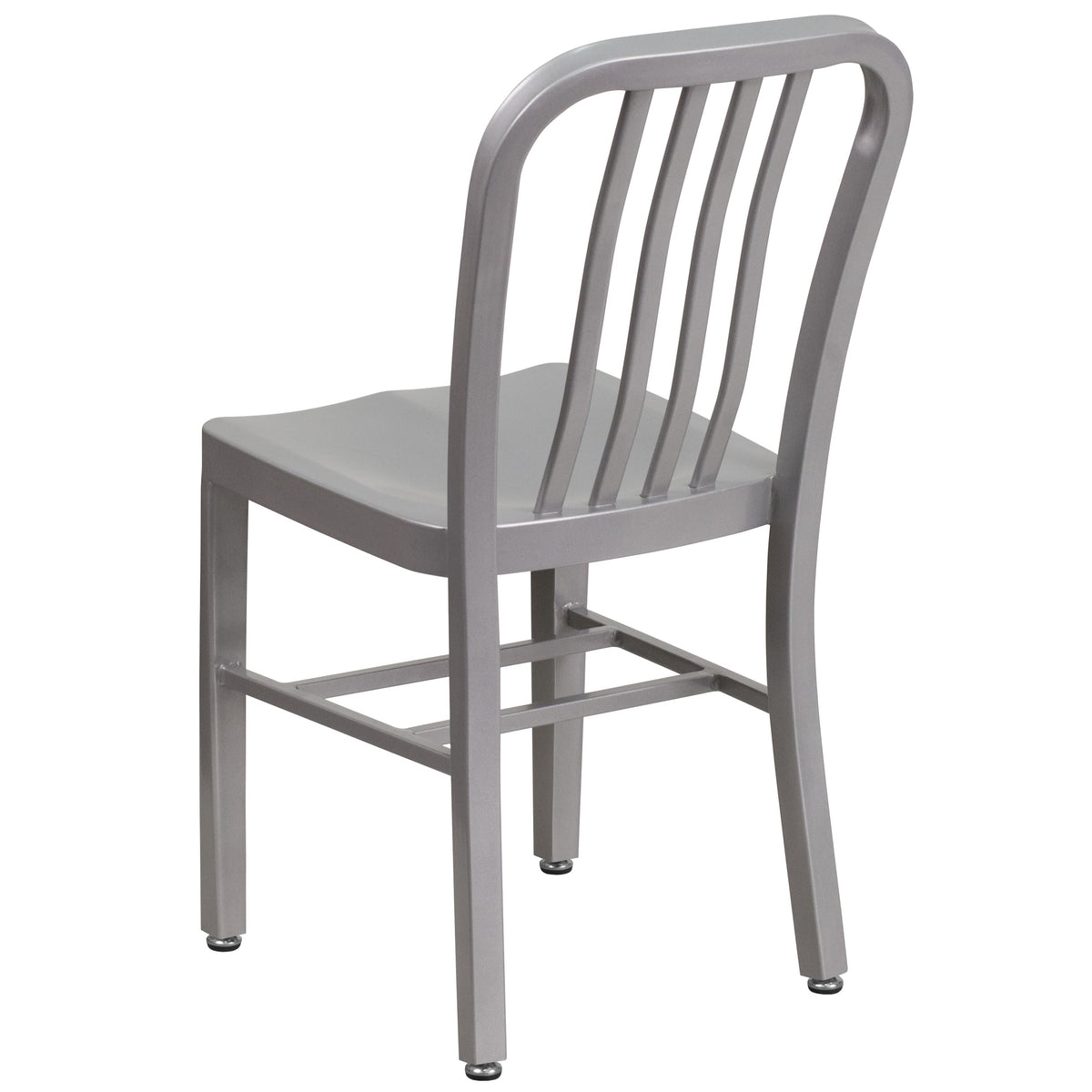 Silver |#| Silver Metal Indoor-Outdoor Chair - Kitchen Chair - Restaurant Seating