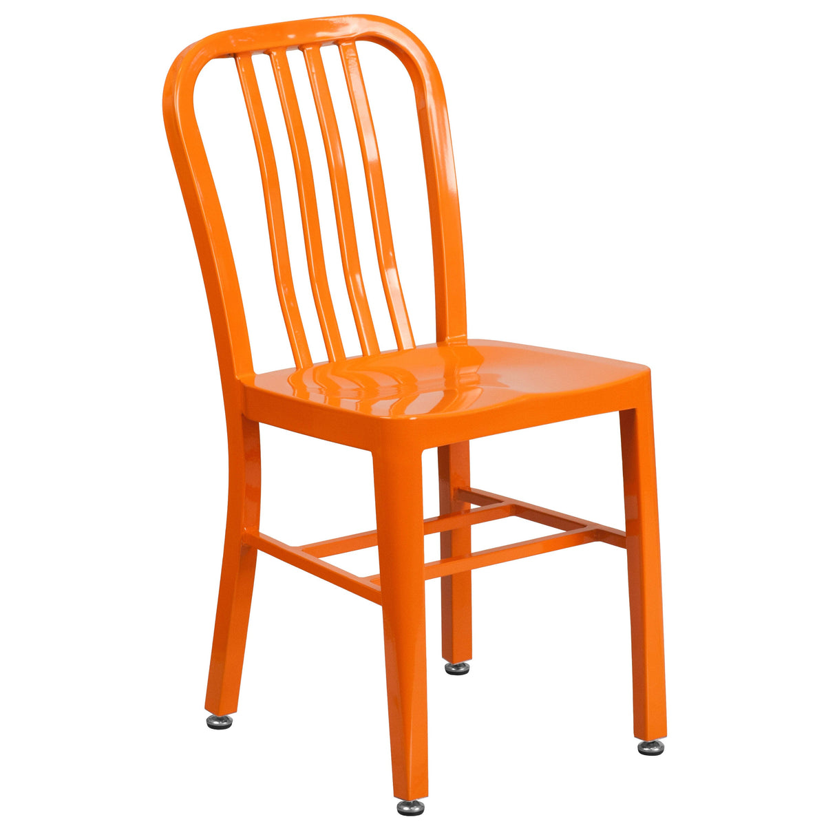 Orange |#| Orange Metal Indoor-Outdoor Chair - Kitchen Chair - Restaurant Seating