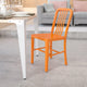 Orange |#| Orange Metal Indoor-Outdoor Chair - Kitchen Chair - Restaurant Seating