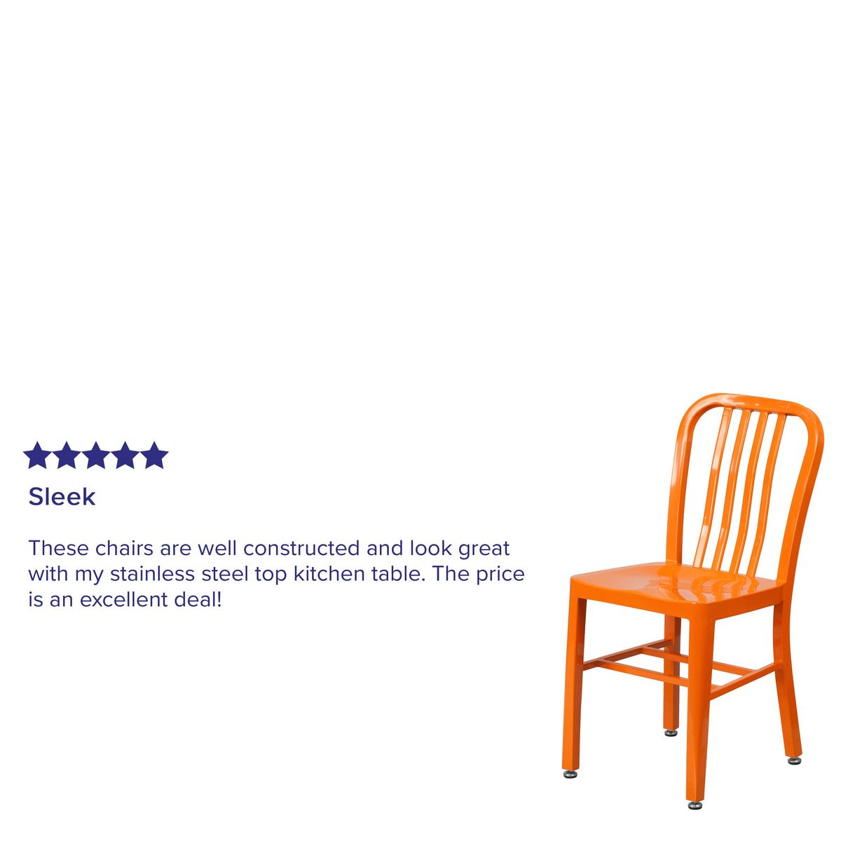 Orange |#| Orange Metal Indoor-Outdoor Chair - Kitchen Chair - Restaurant Seating