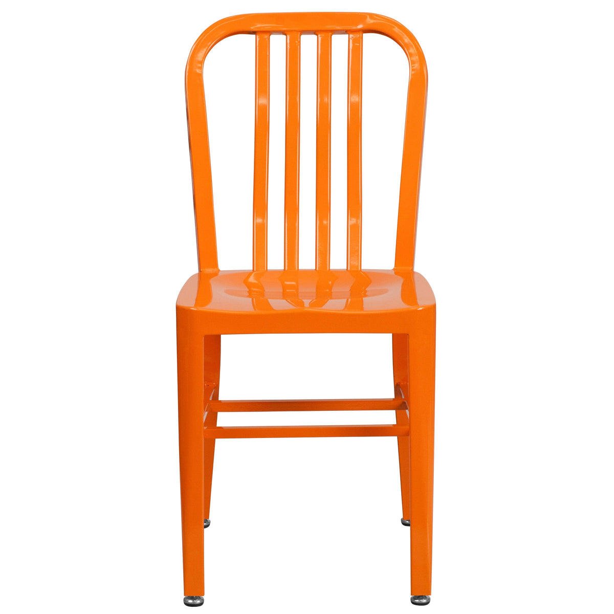 Orange |#| Orange Metal Indoor-Outdoor Chair - Kitchen Chair - Restaurant Seating