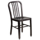 Black-Antique Gold |#| Black-Gold Metal Indoor-Outdoor Chair - Kitchen Chair - Restaurant Seating