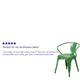 Green |#| Green Metal Indoor-Outdoor Chair with Arms - Restaurant Furniture