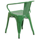 Green |#| Green Metal Indoor-Outdoor Chair with Arms - Restaurant Furniture