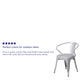 Silver |#| Silver Metal Indoor-Outdoor Chair with Arms - Restaurant Furniture