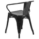 Black |#| Black Metal Indoor-Outdoor Chair with Arms - Restaurant Chair - Bistro Chair