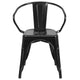 Black |#| Black Metal Indoor-Outdoor Chair with Arms - Restaurant Chair - Bistro Chair