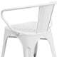 White |#| White Metal Indoor-Outdoor Chair with Arms - Restaurant Furniture