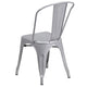 Silver |#| Silver Metal Indoor-Outdoor Stackable Chair - Restaurant Chair - Bistro Chair