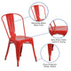 Red |#| Red Metal Indoor-Outdoor Stackable Chair - Restaurant Chair - Bistro Chair