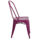 Purple |#| Purple Metal Indoor-Outdoor Stackable Chair - Kitchen Furniture - Café Chair