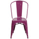 Purple |#| Purple Metal Indoor-Outdoor Stackable Chair - Kitchen Furniture - Café Chair