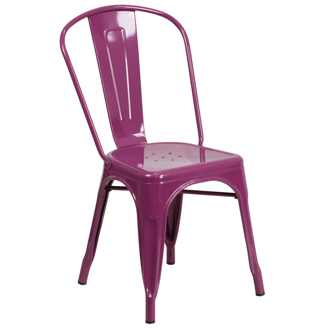 Commercial Grade Metal Indoor-Outdoor Stackable Chair - View 1
