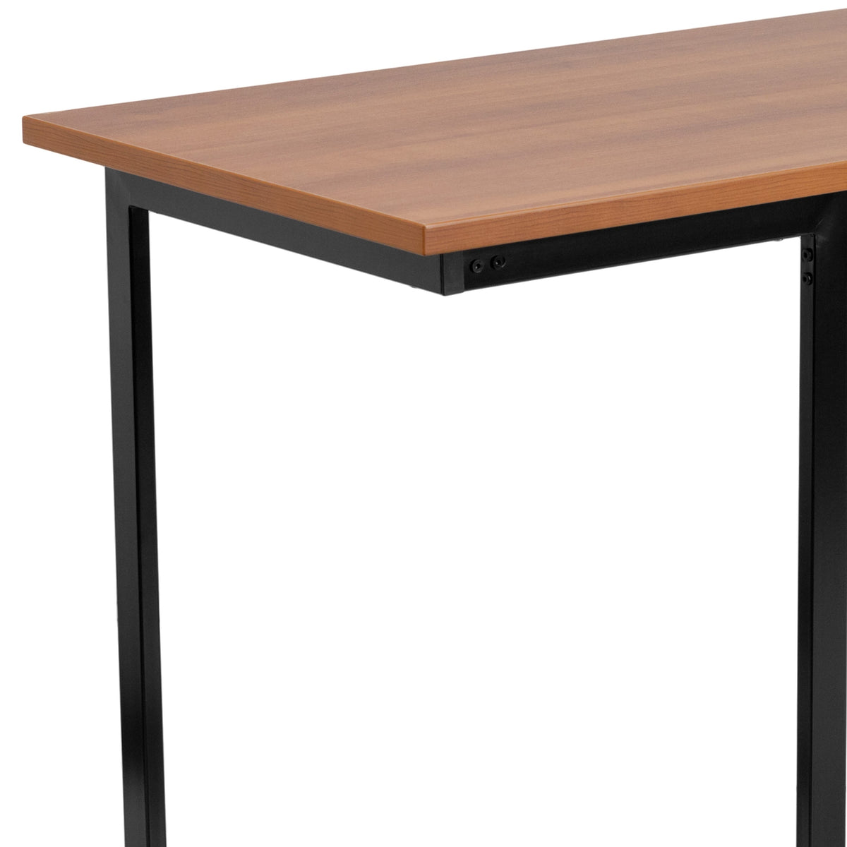 Cherry Computer Desk with Black Metal Frame - Office Furniture - Writing Desk