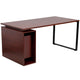 Mahogany Computer Desk with Open Storage Pedestal - Home Office Furniture