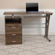 Rustic Walnut |#| Rustic Walnut Desk with Three Drawer Single Pedestal and Pull-Out Keyboard Tray