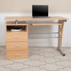 Maple |#| Maple Desk with Three Drawer Single Pedestal and Pull-Out Keyboard Tray