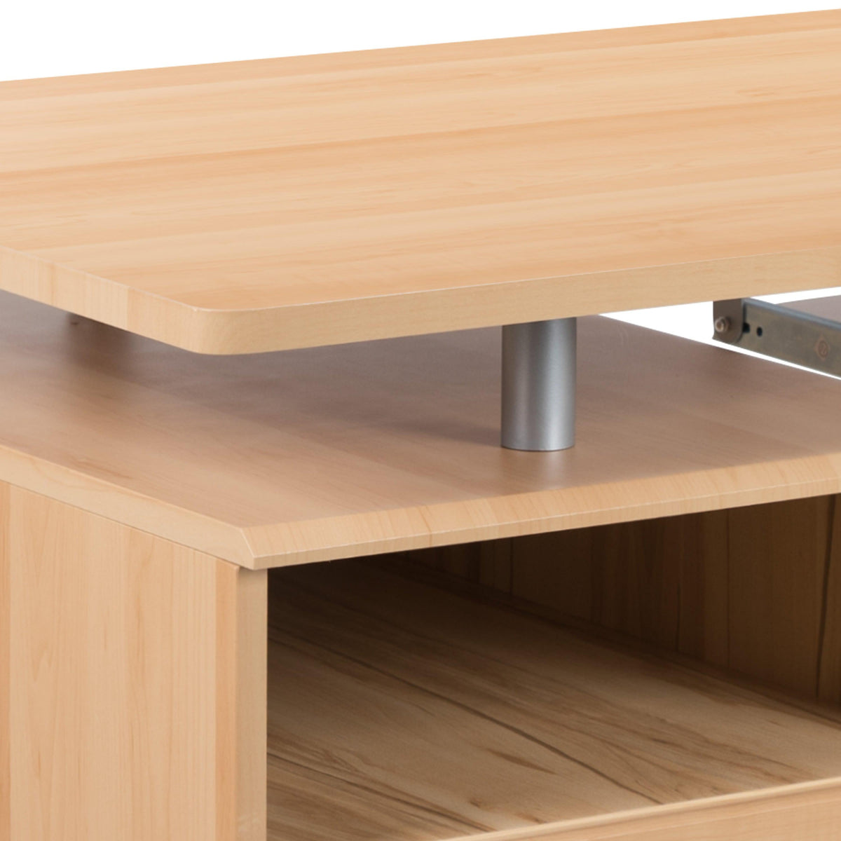 Maple |#| Maple Desk with Three Drawer Single Pedestal and Pull-Out Keyboard Tray