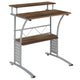 Rustic Walnut |#| Rustic Walnut Computer Desk with Top and Lower Storage Shelves