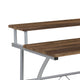 Rustic Walnut |#| Rustic Walnut Computer Desk with Top and Lower Storage Shelves