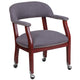 Gray Fabric |#| Gray Fabric Luxurious Conference Chair with Accent Nail Trim and Casters