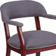 Gray Fabric |#| Gray Fabric Luxurious Conference Chair with Accent Nail Trim and Casters