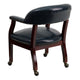 Navy Vinyl |#| Navy Vinyl Luxurious Conference Chair with Accent Nail Trim and Casters