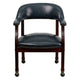 Navy Vinyl |#| Navy Vinyl Luxurious Conference Chair with Accent Nail Trim and Casters