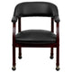 Black Vinyl |#| Black Vinyl Luxurious Conference Chair with Accent Nail Trim and Casters