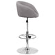 Gray Fabric |#| Gray Fabric Adjustable Height Barstool with Barrel Back and Chrome Base