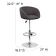 Charcoal Fabric |#| Charcoal Fabric Adjustable Height Barstool with Barrel Back and Chrome Base
