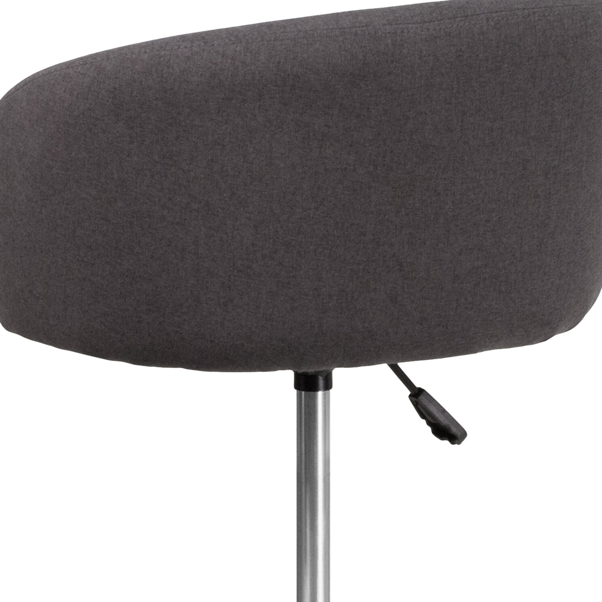 Charcoal Fabric |#| Charcoal Fabric Adjustable Height Barstool with Barrel Back and Chrome Base