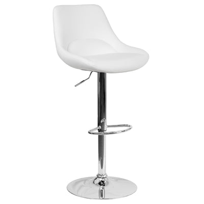 Contemporary Adjustable Height Gas Lift Swivel Bar Stool with Support Pillow - Kitchen Dining Stool - View 1