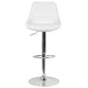 White Vinyl |#| White Vinyl Adjustable Height Gas Lift Swivel Bar Stool - Kitchen Dining Stool